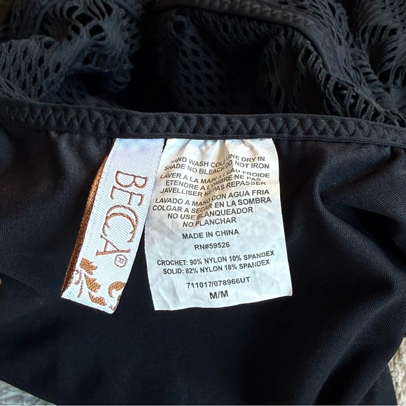 BECCA Crochet One-Piece Swimsuit in Black Size M - Picture 10 of 11